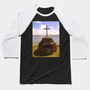 wooden cross on the riverbank Baseball T-Shirt